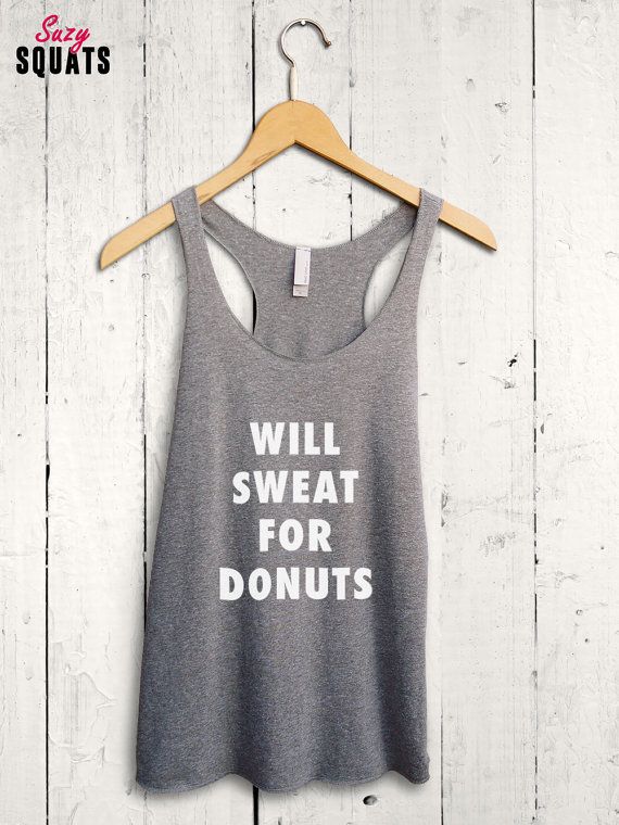 Cool Mom Eats holiday gift guide 2016: Food-themed stocking stuffers | Will Sweat for Donuts tee at Suzy Squats on Etsy