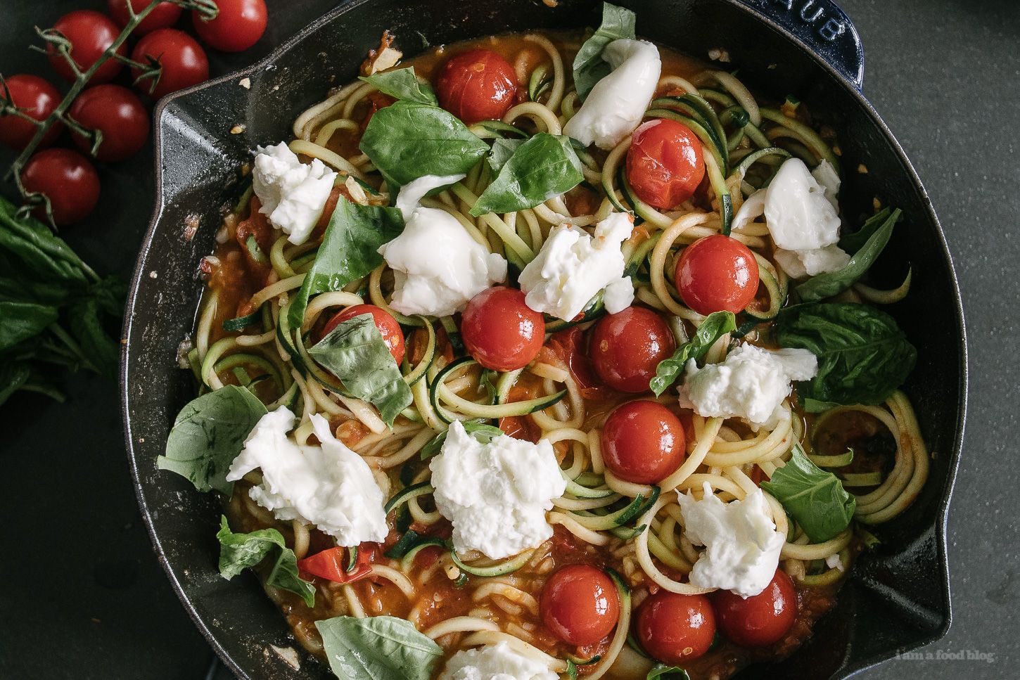 Cool Mom Eats weekly meal plan: Burrata and Tomato Zoodles at i am food blog