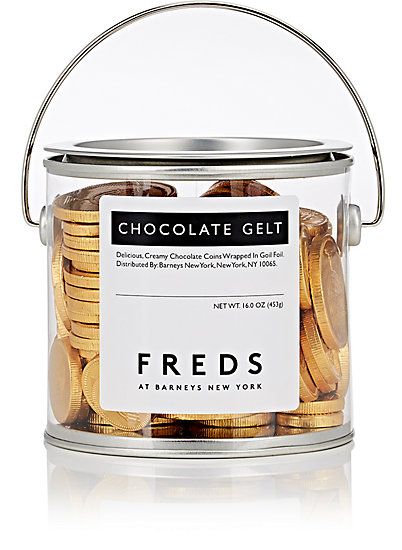 Gourmet gelt: Fred's at Barney's Chocolate Gelt Pail. So chic!