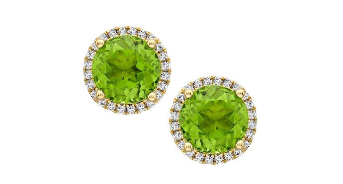 Pantone Color of 2017 is Greenery: Kiki McDonough's stunning peridot and diamond stud earrings are perfect.