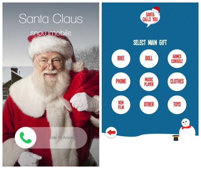 Best Santa apps | Santa Calls You sets up a phone call between you (or your kids) and Santa. So fun!
