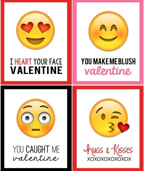 Free printable emoji Valentine's Day cards from My Sister's Suitcase