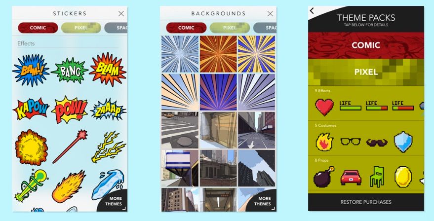 Seedling Comic Studio backgrounds and add-ons for iOS app