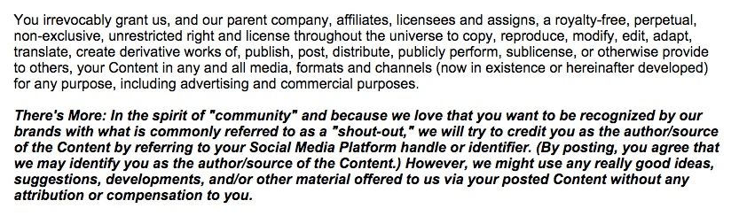 The Travel & Leisure social media terms and conditions: Basically, any interaction means you give them unrestricted rights