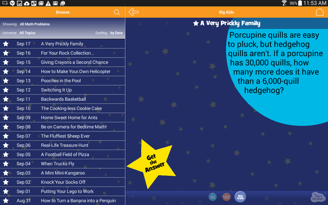 Math app for kids: Bedtime Math