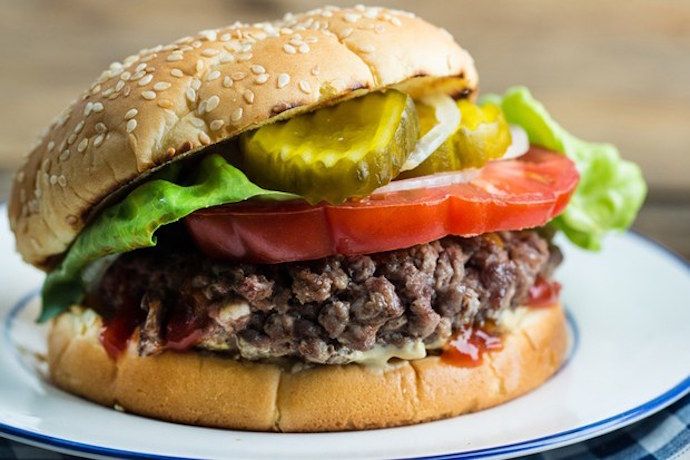 When the week kicks off with July 4th, you kick off your meal plan with burgers like this Burger Lover's Burger at Epicurious