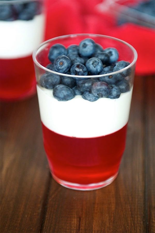 4th of July recipes | Strawberry Jello cups at The Almond Eater