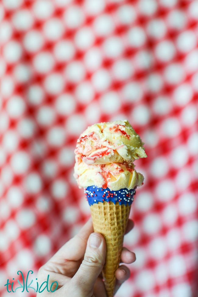 4th of July recipes | Dipped Ice Cream Cones at Tikkido