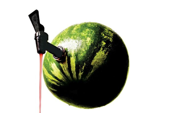 How to turn a watermelon into a keg using a keg spigot. Genius. | Grub Street