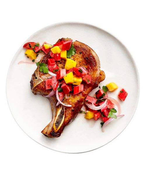 Interested in learning how to pick rhubarb for a savory dish? Try this easy and flavorul Rhubarb Mango Relish to liven up grilled pork or chicken. | Real Simple