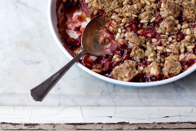 Sweet with a buttery crunch, this Strawberry Rhubarb Crumble will make a rhubarb lover out of just about anyone. | 101 Cookbooks