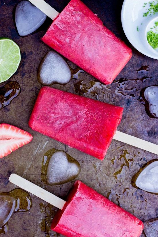Learn how to pick the best rhubarb and take a break with the kids to enjoy these Strawberry Rhubarb Lime Popsicles. | She Likes Food