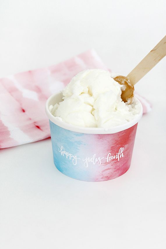 Free printable ice cream cup wrappers at Almost Makes Perfect are sweet for your 4th of July cookouts.