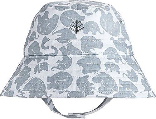 best baby sun hats: this modern elephant print bucket hat at Coolibar