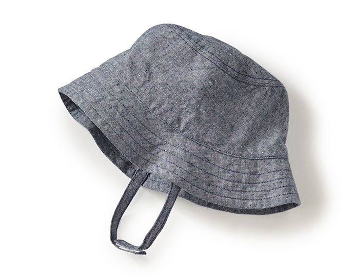 best baby sun hats: the versatile chambray bucket hat at Tea Collection