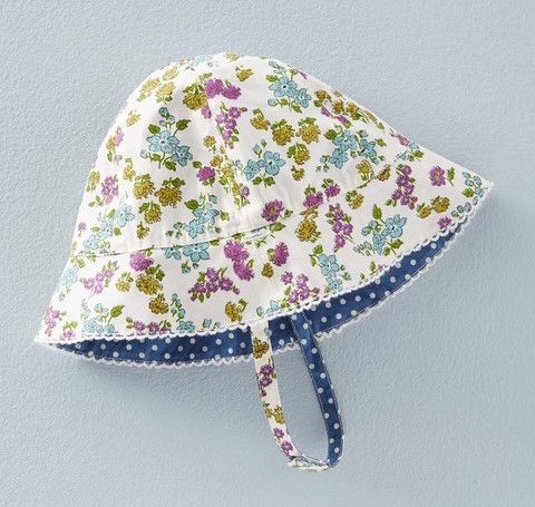 best baby sun hats: the floral print reversible hat at Boden