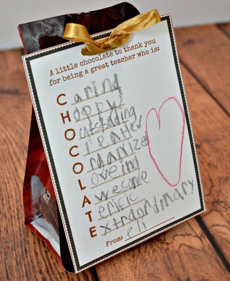 Teacher appreciation printables: Chocolate DIY poem from Kenarry