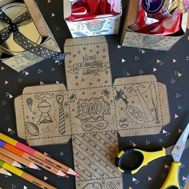 great Father's Day gift ideas for new dads | tickets to that coveted event or a weekend away, wrapped in this DIY gift box from Pam Ash Designs