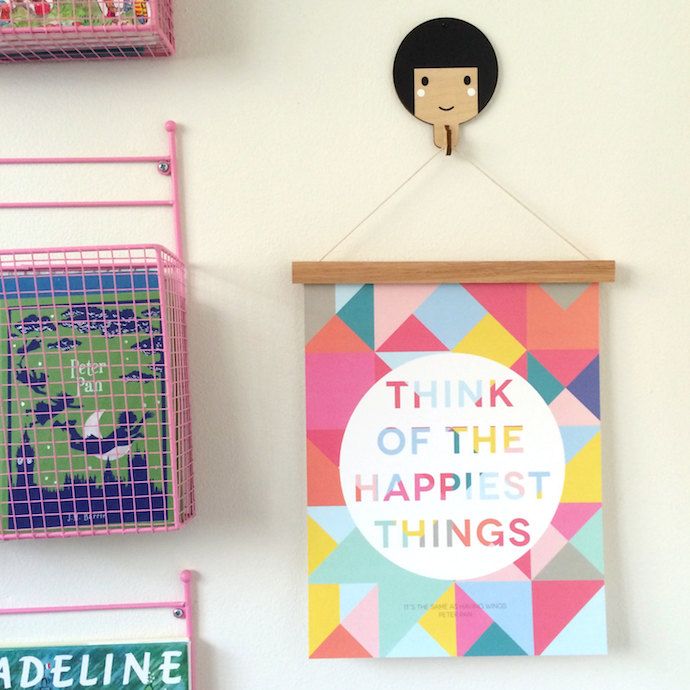 Inspirational nursery prints: Think of the Happiest Things print from Poppy Loves to Groove