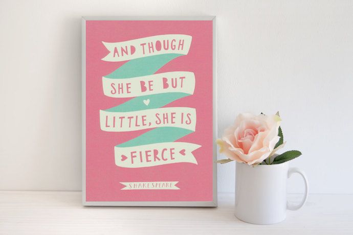 Inspirational nursery prints: She is Fierce print at Violet and Alfie