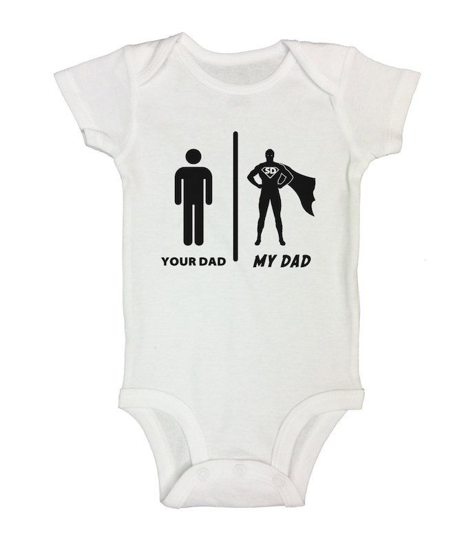 great Father's Day gift ideas for new dads | a onesie that shows what the baby really thinks of him, from Little Royaltee Shirts