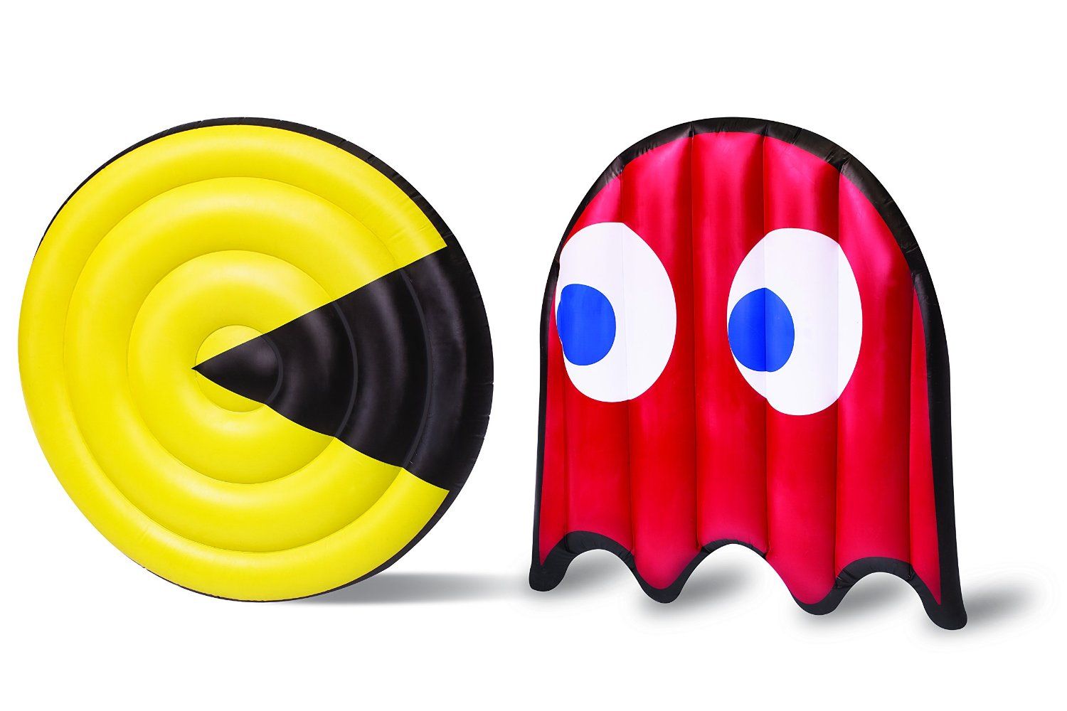 Cool geeky pool floats: Pac Man and Ghost