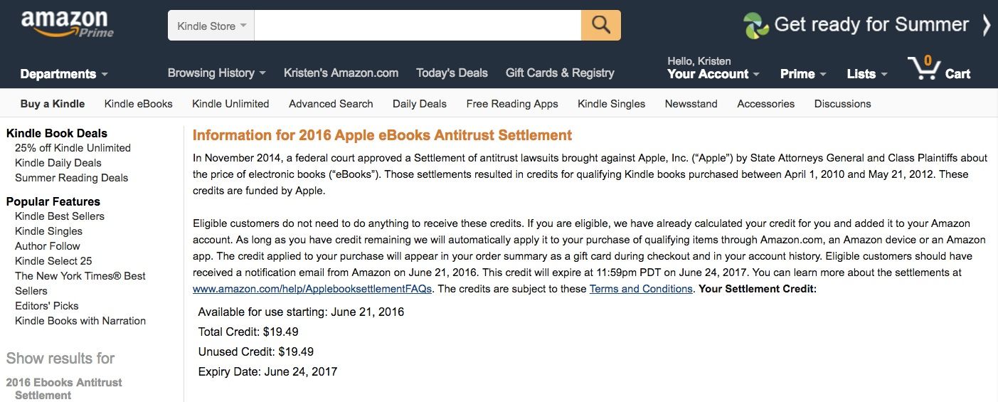 How to find out if you've got Amazon credit from the Apple ebook settlement