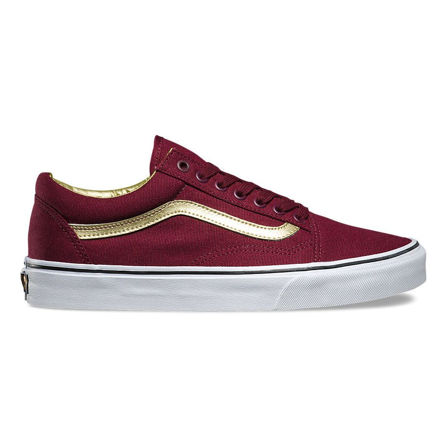 50th anniversary Vans for kids: Old Skool red + gold