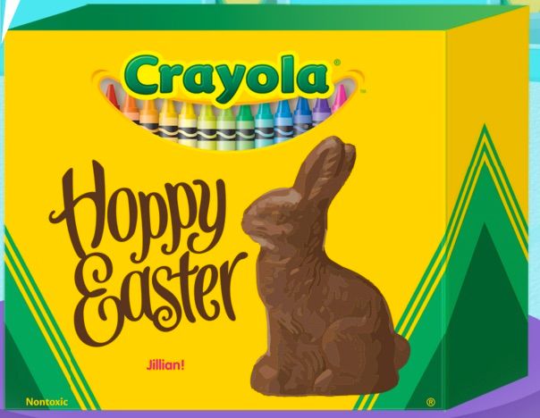 Easter basket ideas: Crayola My Way bunny custom crayon box