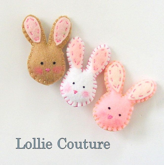 Easter basket ideas: Bunny brooch from Lollie Couture on Etsy