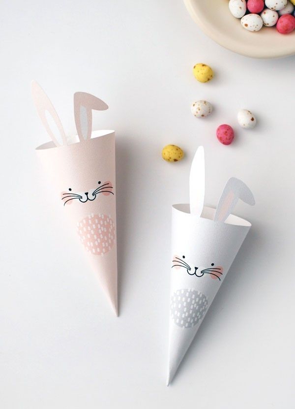 Free Easter Printables: Easter Bunny Treat Cones | We are Scout