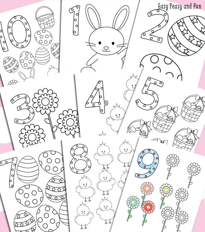 Free Easter Printables: Easter Counting Coloring Pages | Easy Peasy and Fun