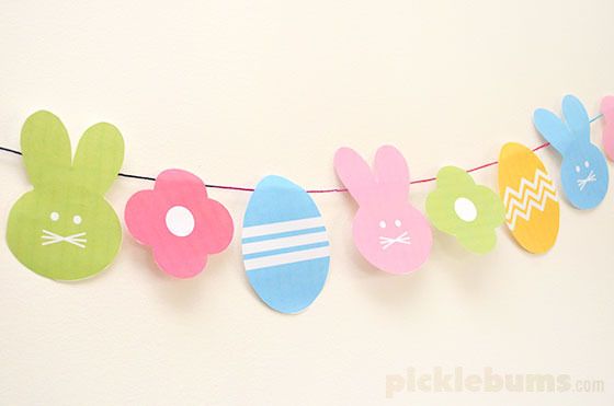 Free Easter Printables: Pastel Easter Garland | Picklebums