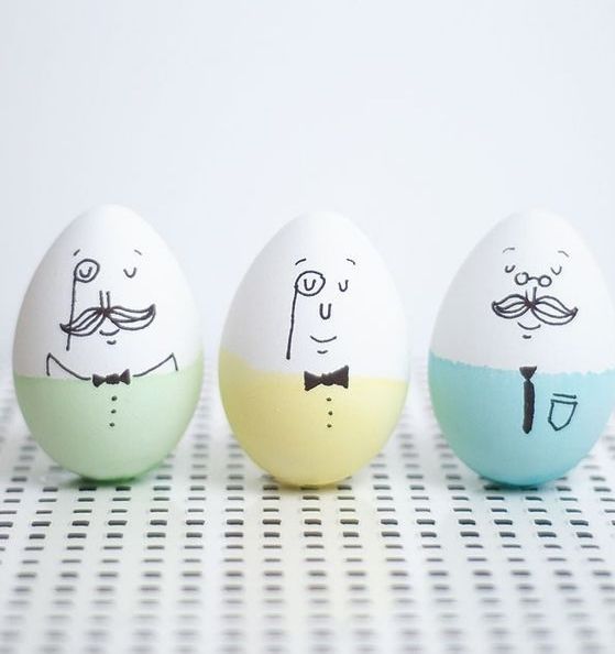 DIY Sharpie Mr. Humpty Dumpty decorated Easter eggs from Confetti Sunshine on Pinterest