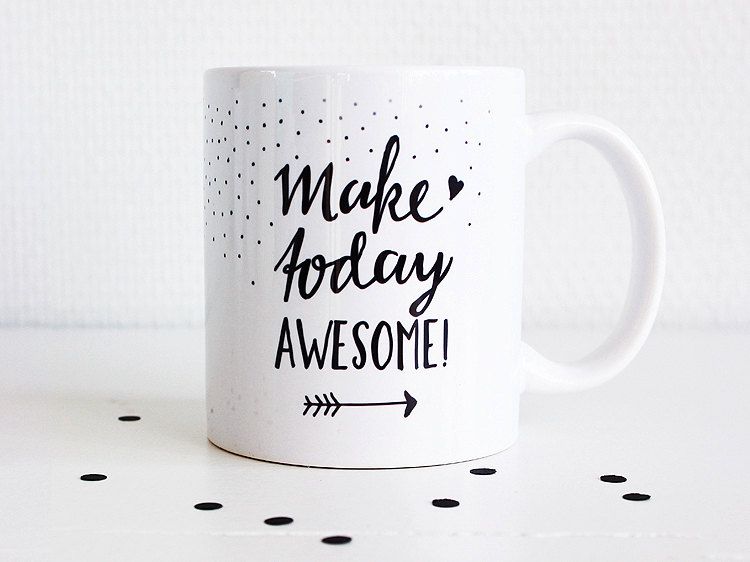 Make today awesome! motivational coffee mug from Paperfuel on Etsy