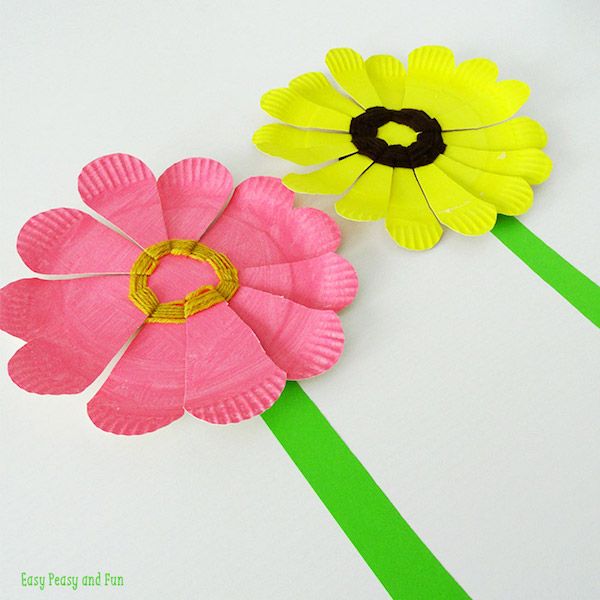 Get some beginner weaving practice in with this creative Woven Paper Plate Flower craft at Easy Peasy and Fun.