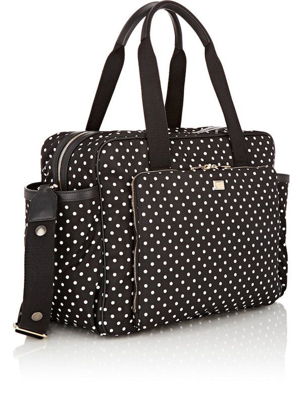 The black and white polka dot diaper bag from Dolce and Gabbana. Just, wow.