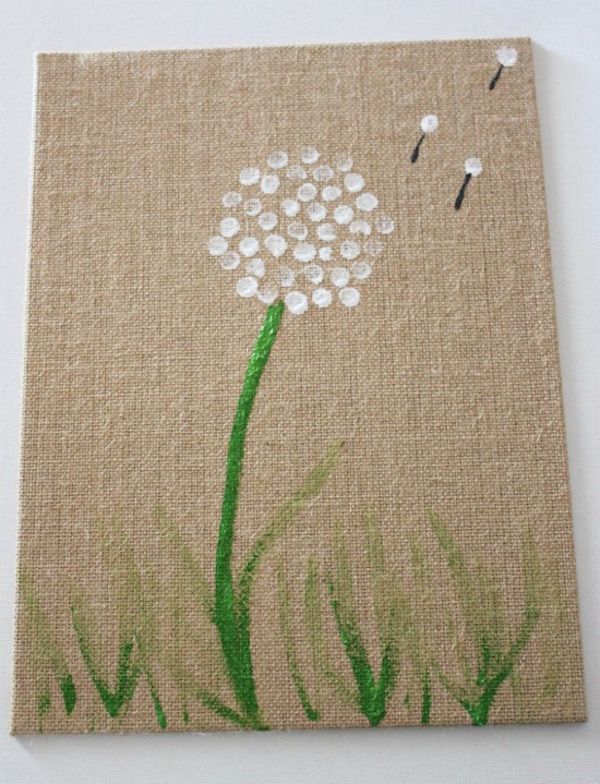 homemade Mother’s Day gifts: DIY dandelion fingerprint canvas | mom it forward
