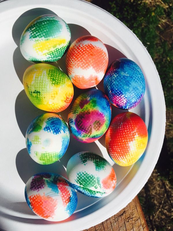 The prettiest Easter eggs at the hunt this year: tie-dye eggs. 