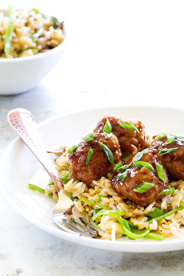 Cool Mom Eats weekly meal plan: Soy Ginger Meatballs with Fried Rice | My Baking Addiction