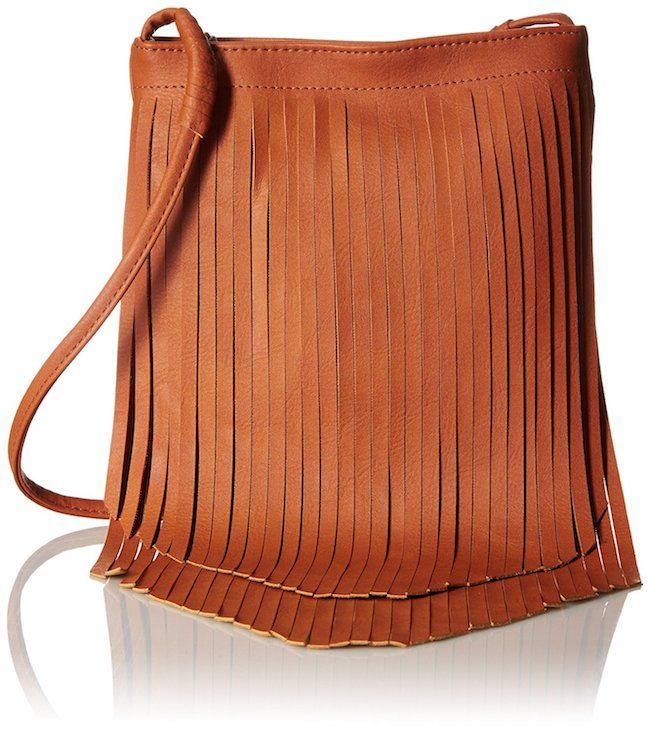 Fringed handbag trend for fall: This cross body bag from Twig & Arrow is under $15, seriously.