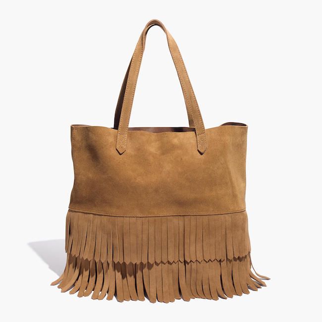 Fringed bag trend for fall: Go boho with this fringed tote bag from Madewell.