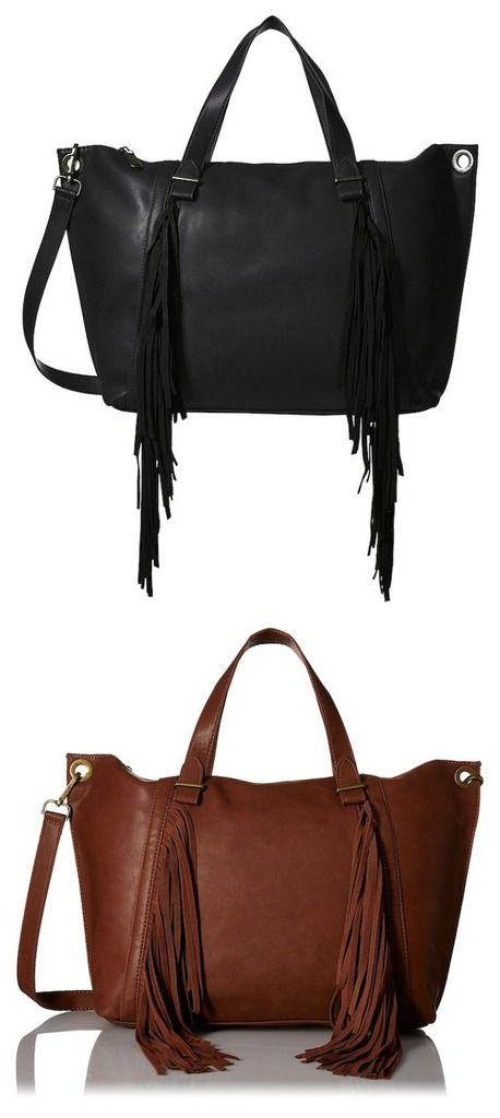 Fringed bag trend for fall: We love these roomy tote bags from Steve Madden.