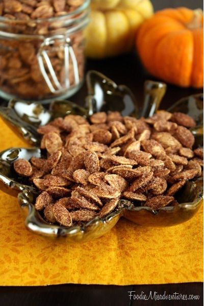Learn this simple method on how to roast pumpkin seeds and then try these addictive Cinnamon Sugar Pumpkin Seeds. | Foodie Misadventures