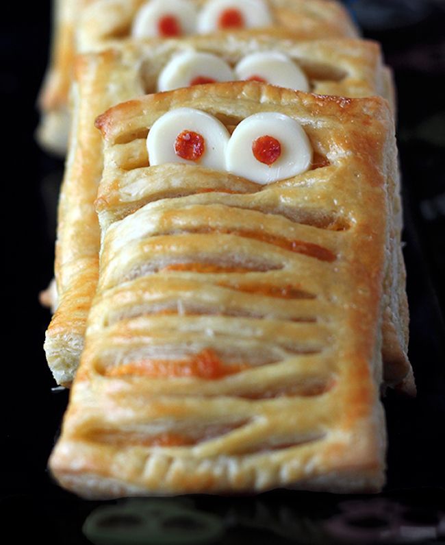 Spooky Halloween recipes: Ham & Cheese Mummy Pockets at Twisted Noodle