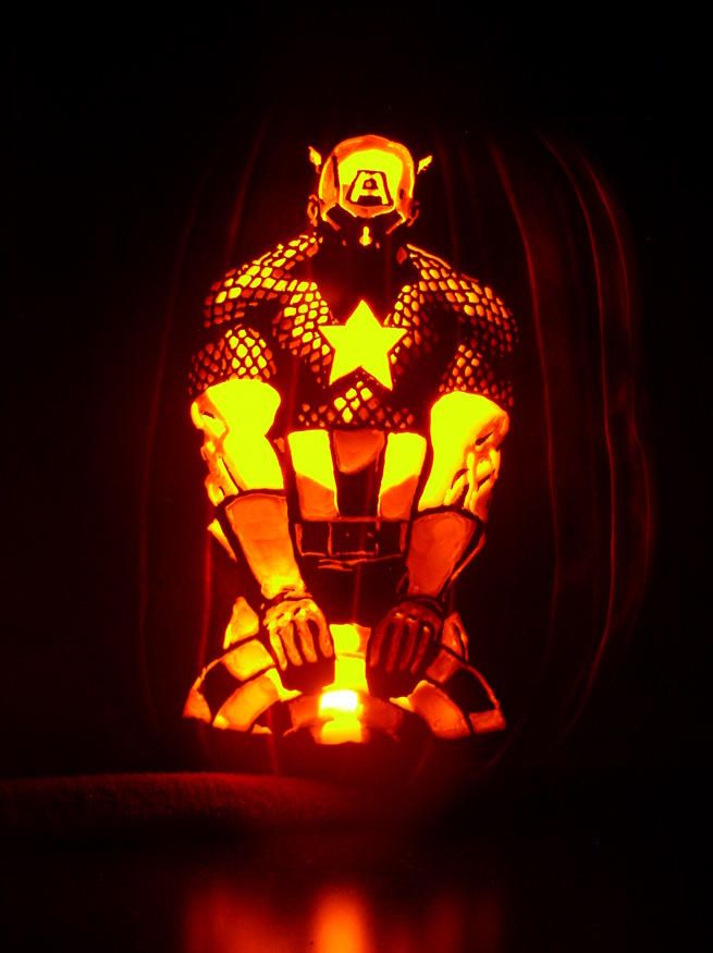 This Captain America pumpkin is the hero we need.