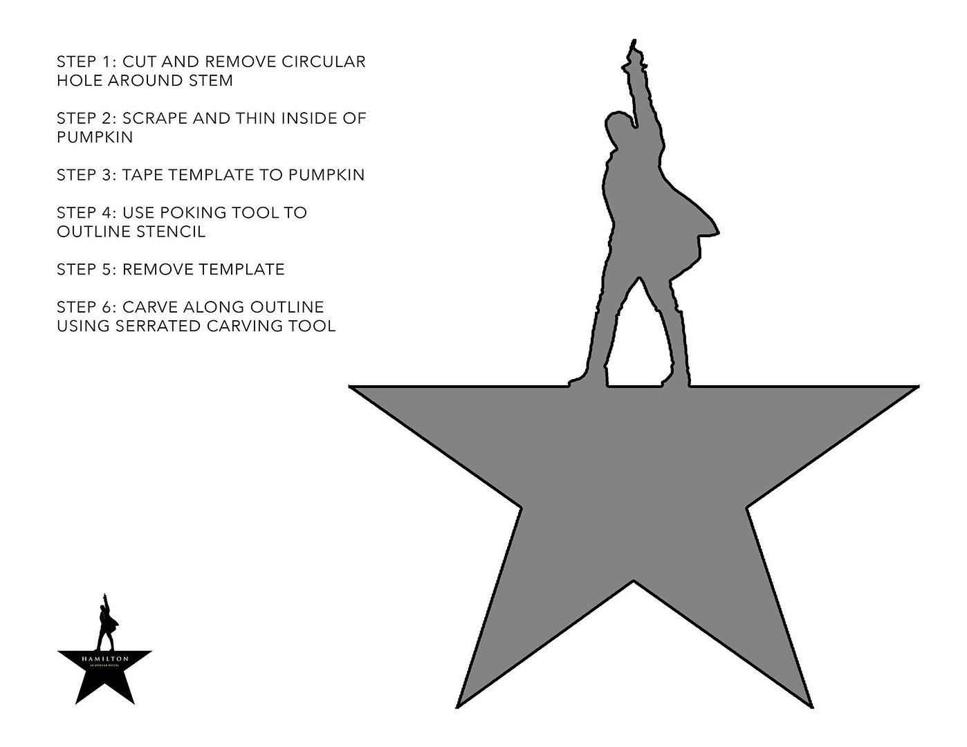 Make a #HamiLantern with this Hamilton template on your pumpkin.