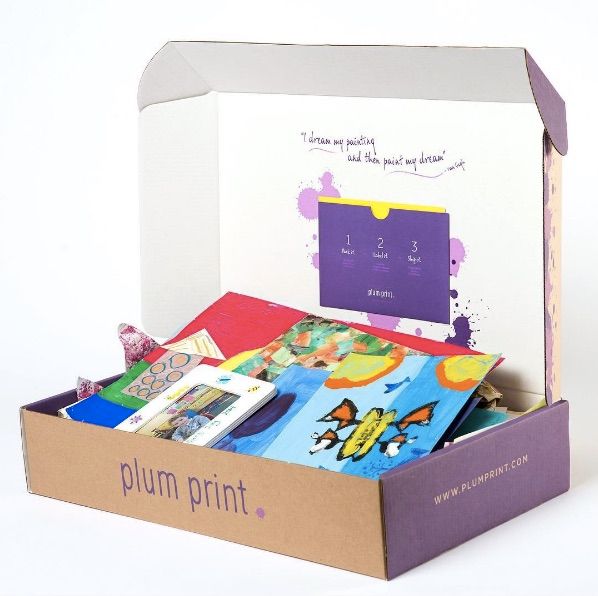 Stuff this Plum Print box with artwork and let them take care of it!