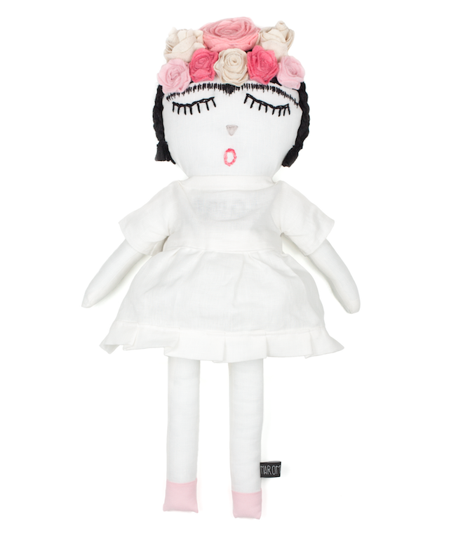We think the Frida Doll makes sweet handmade, organic gift, and it even has a matching dress for little girls.