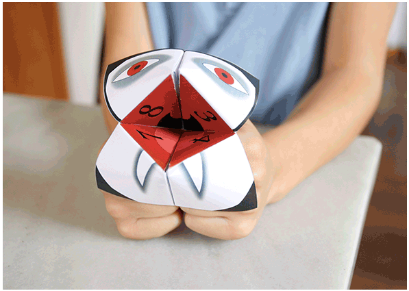 best Halloween games for kids: Go old-school with this free printable Vampire fortune teller game at El Hadad e Papel.